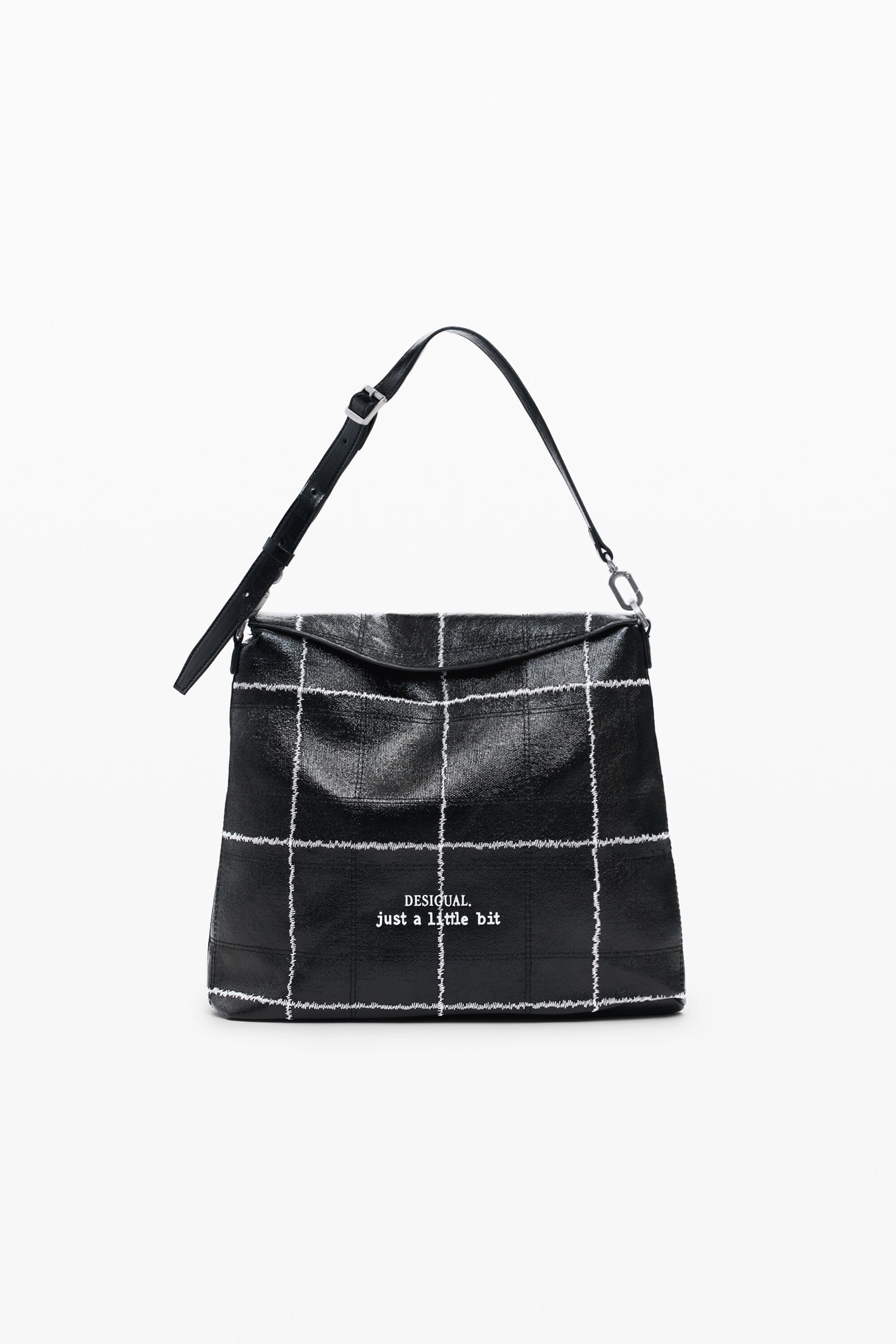 Desigual Middelgrote omvormbare rugzak met ruiten - BLACK