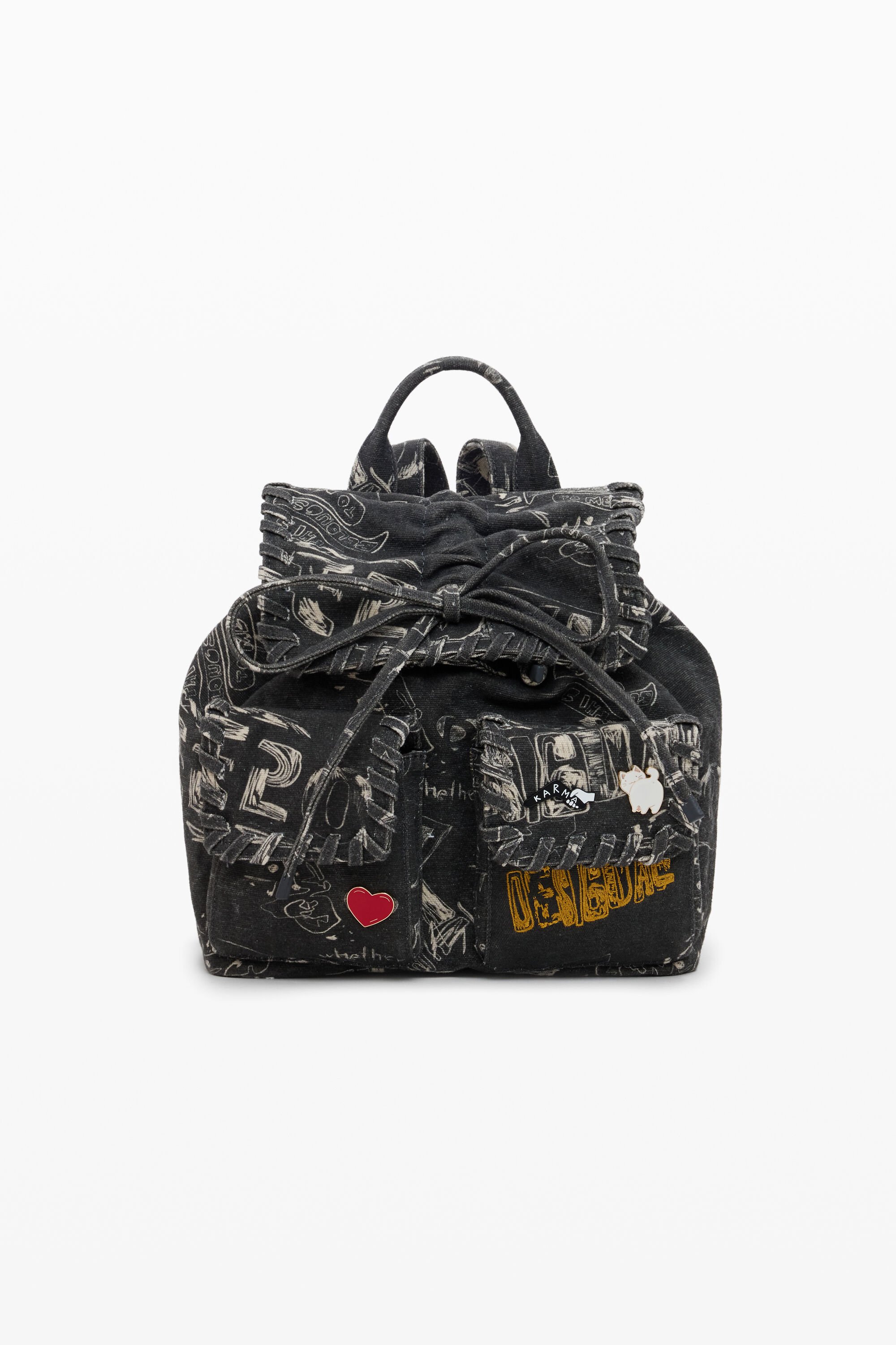 Desigual Kleine rugzak met zakken - BLACK