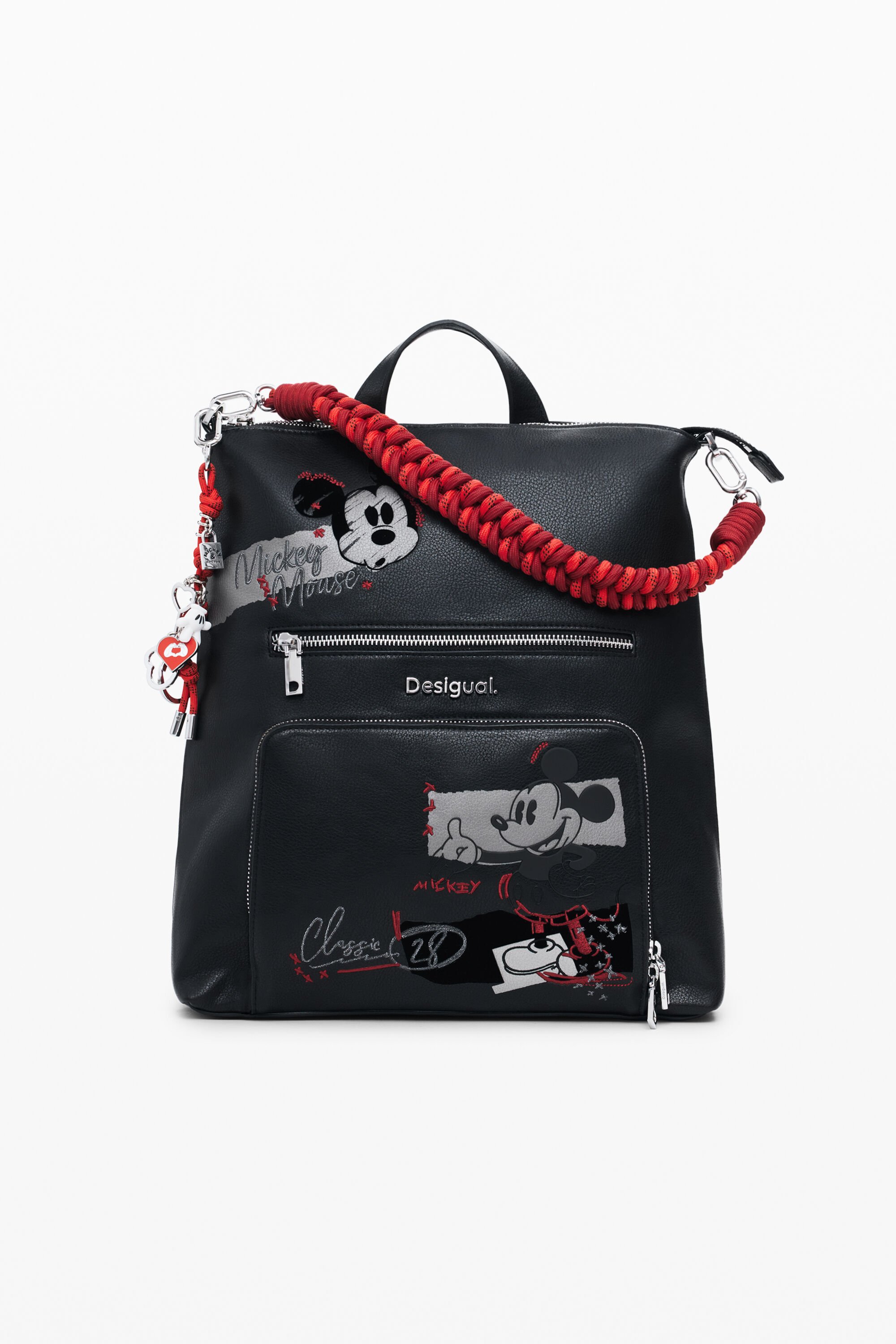 Desigual Middelgrote rugzak met leereffect Mickey™ - BLACK
