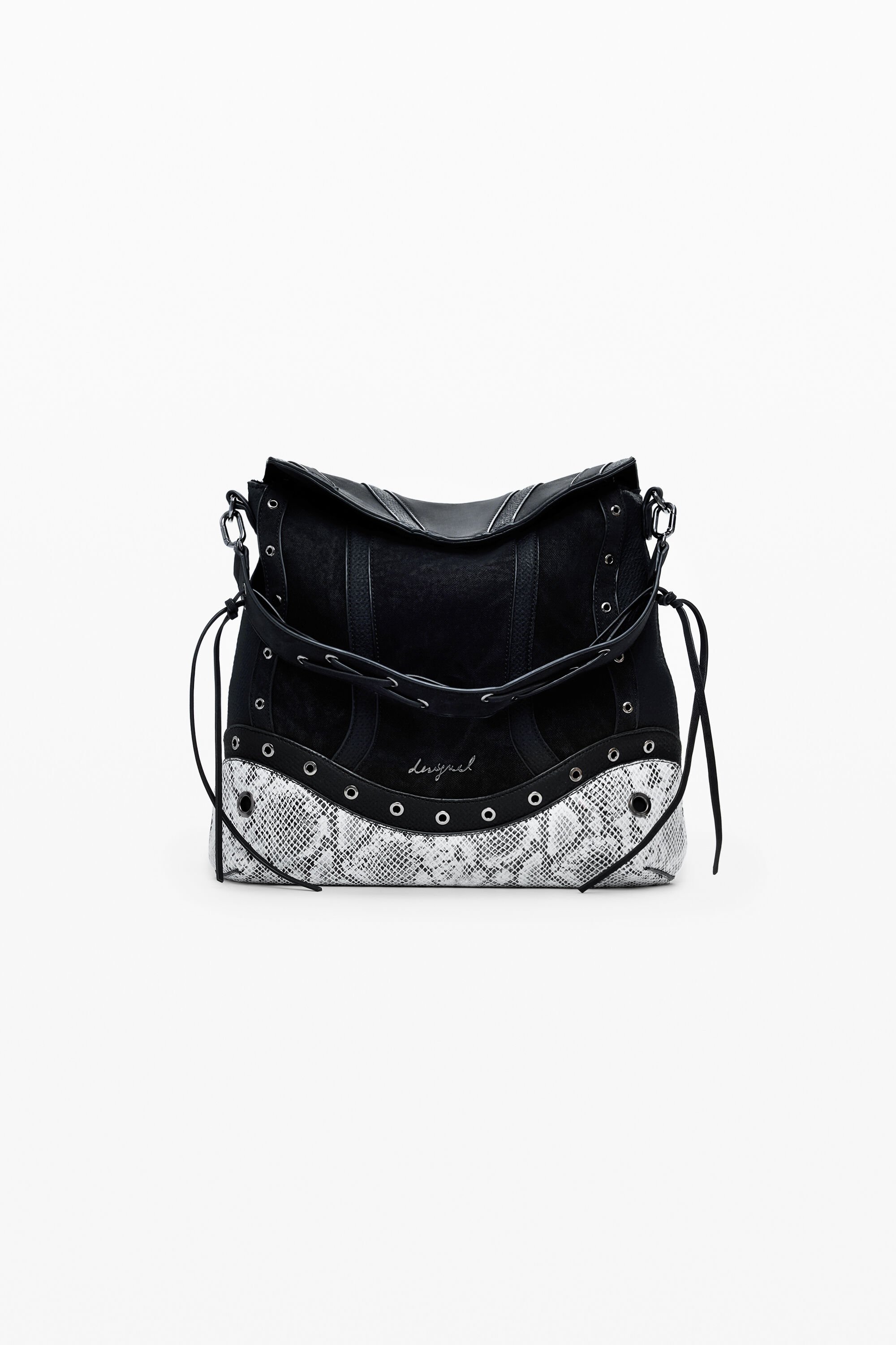 Desigual Middelgrote converteerbare slangenrugzak - BLACK