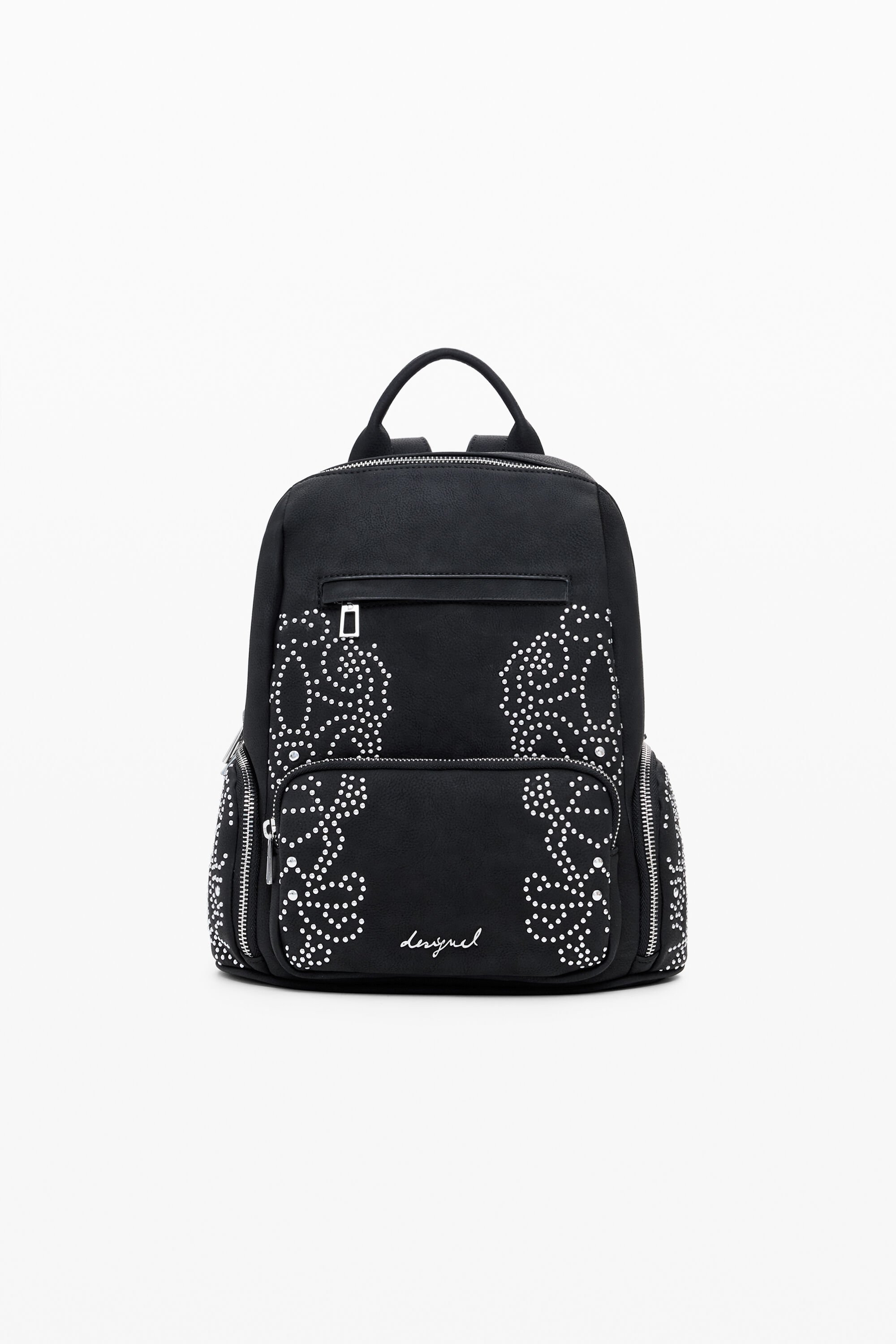 Desigual Kleine rugzak met zakken en studs - BLACK