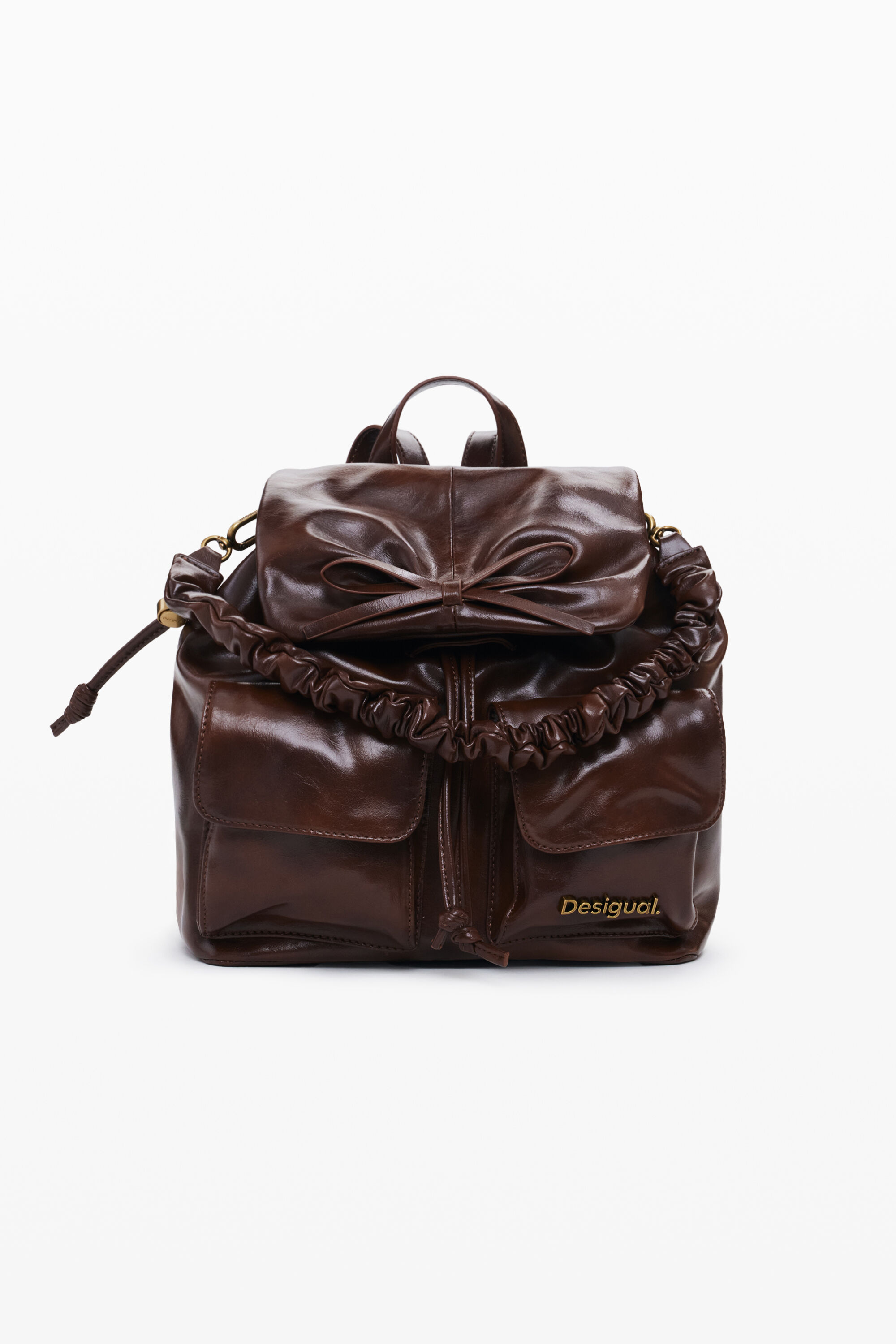 Desigual Kleine rugzak met strik - BROWN