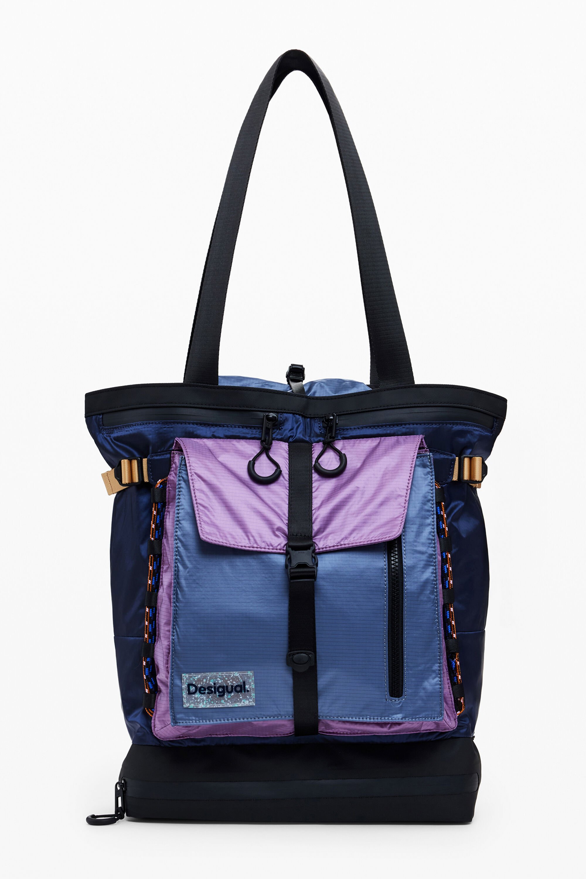 Desigual Grote nylon tote rugzak - BLUE