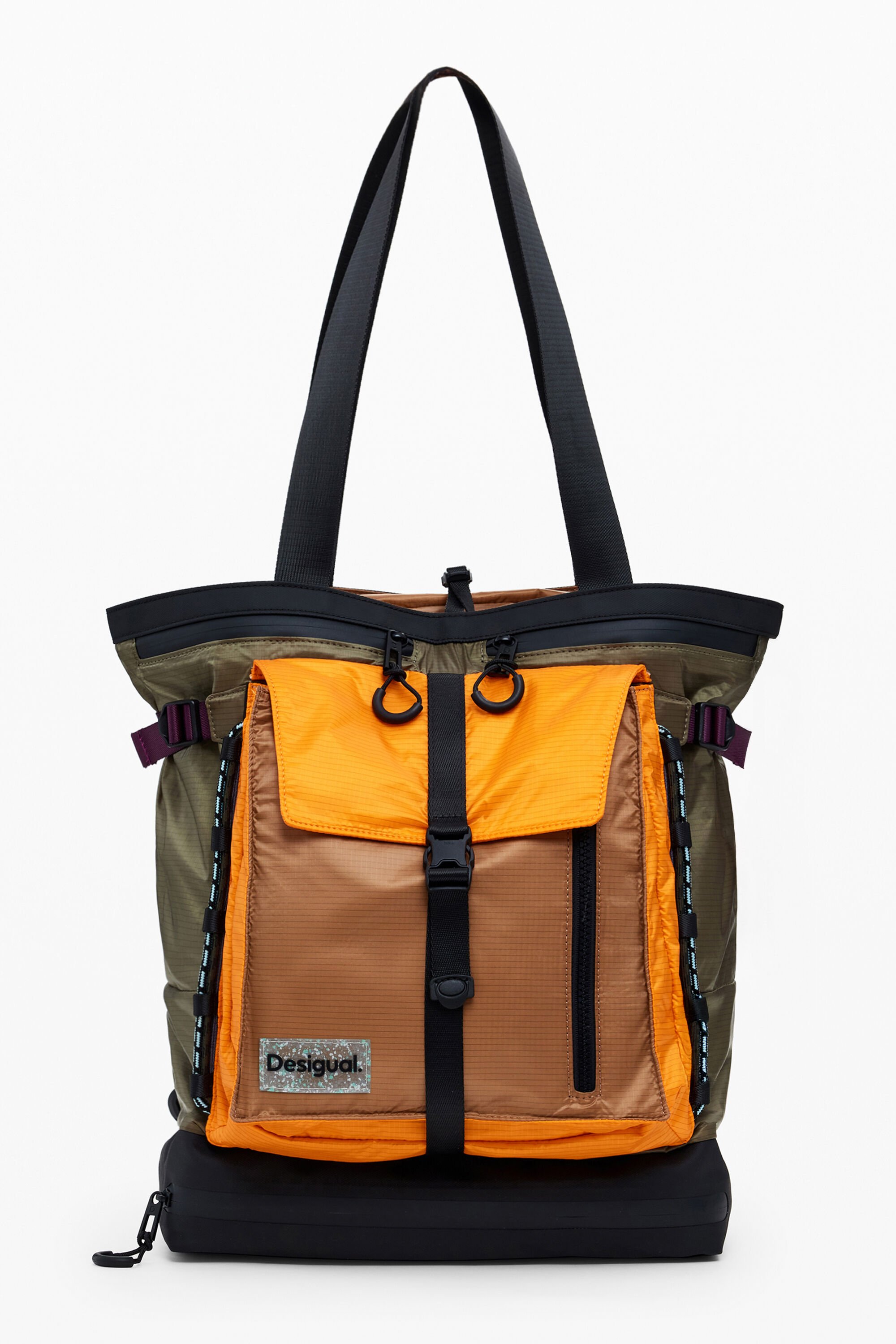 Desigual Grote nylon tote rugzak - GREEN