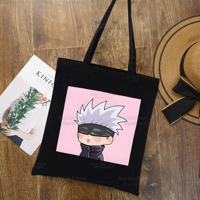 Aidegou19 Jujutsu Kaisen Cartoon Winkelen Canvas Tas Ryomen Sukuna Itadori Yuji Shopper Tas Okkotsu Yuta Gojo Satoru Schoudertassen 25*30cm