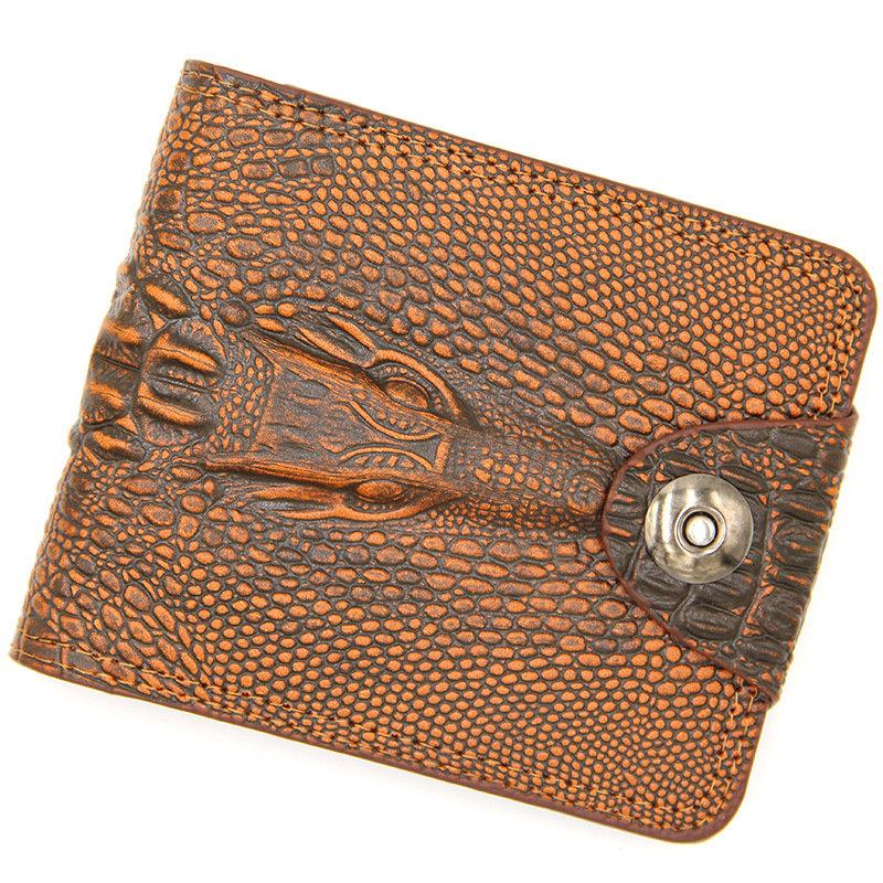 Baellerry Krokodilprint Heren Hasp Korte Portefeuilles Vintage Design Kaarthouder Portefeuilles Mode Business Portemonnee Billfold 12*10*2.5cm lichtbruine kleur