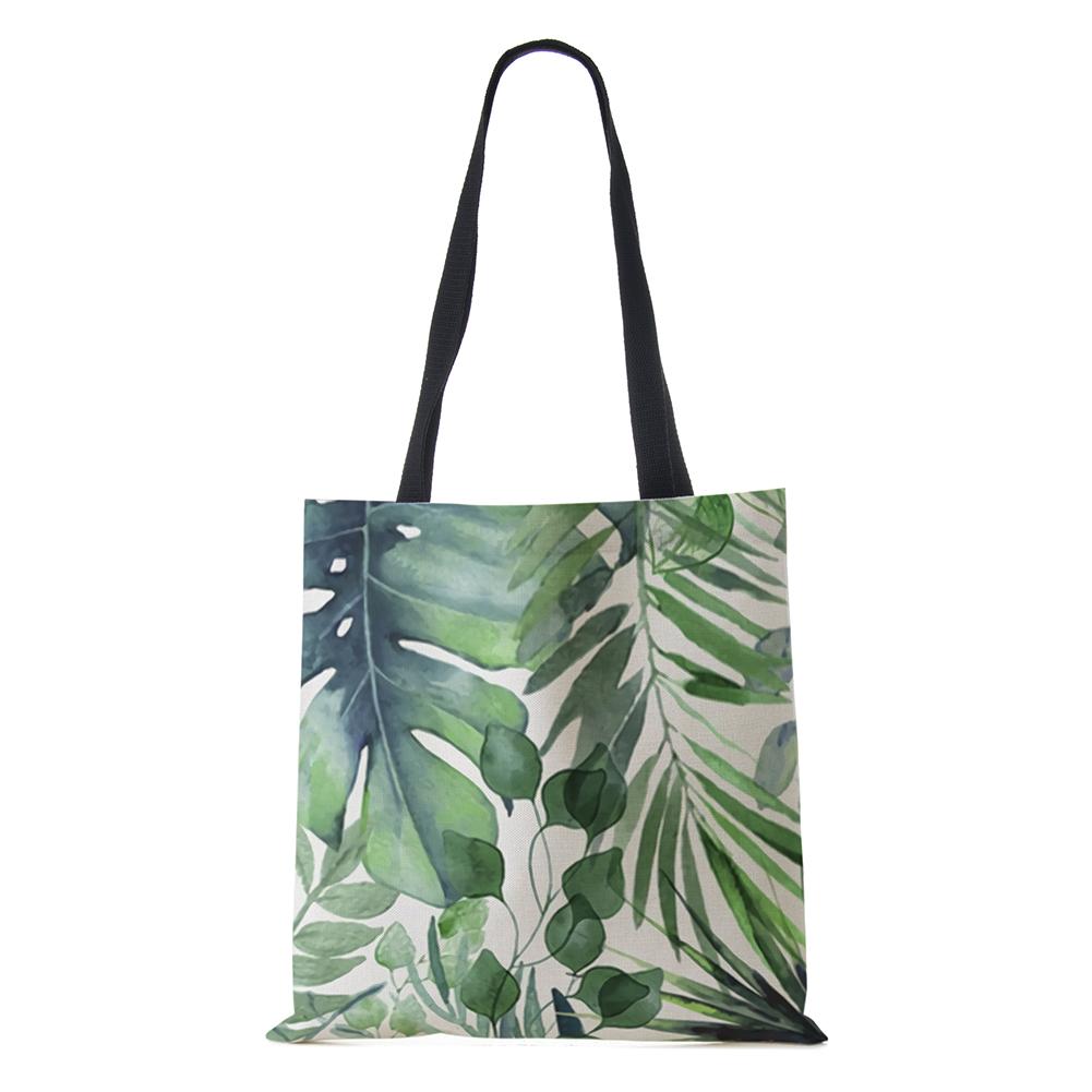 KaiTingu Planten Bloemen Schoudertas Landschap 2022 Vrouwen Shoppen Herbruikbare Canvas Draagtas Hoge Capaciteit Eenvoudig Casual Opvouwbare Handtas