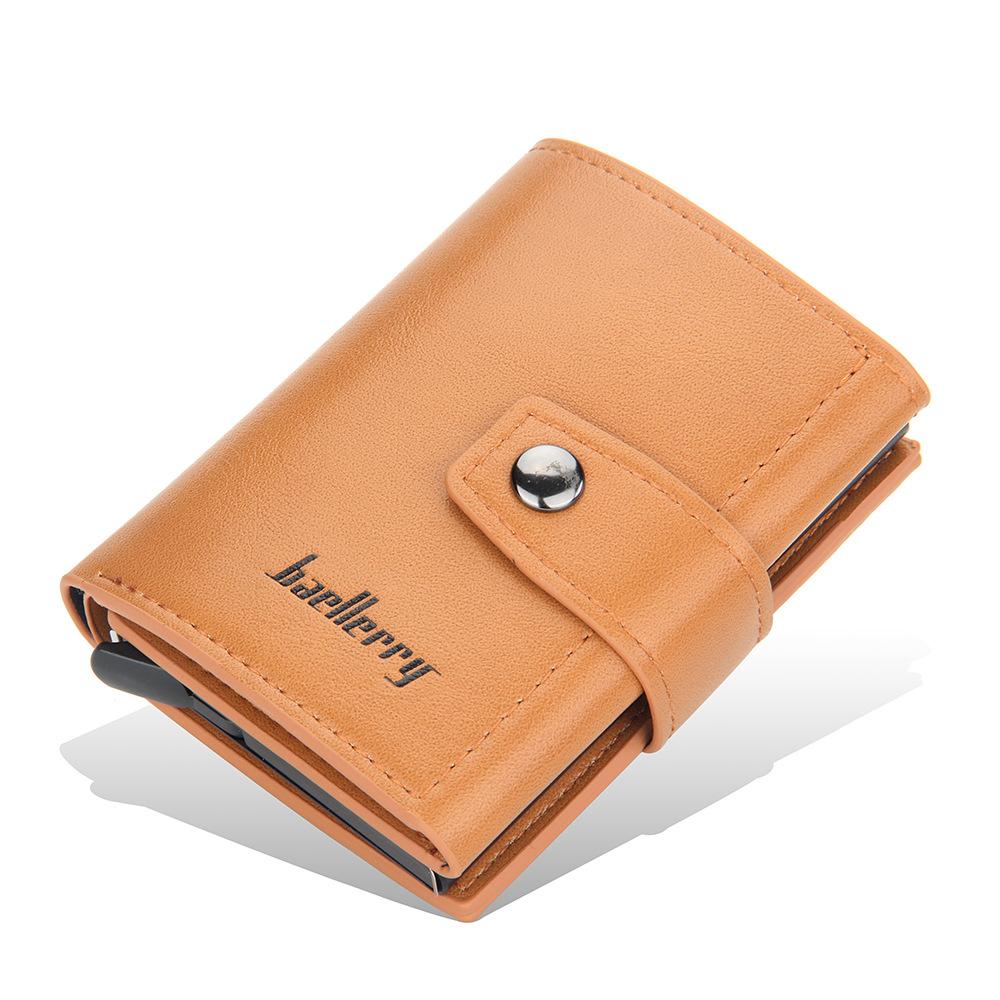 Wilicosh Men and Women Short Trifold Wallet Aluminum Rfid Blocking Card Holder Hasp Slim Pop Up Card Case