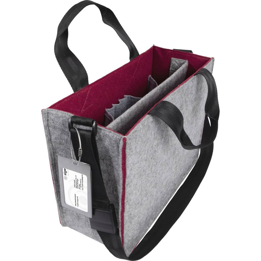 Sigel Laptoptas Desk Sharing Bag Bicolor M Synthetisch vilt Grijs, Donkerrood (b x h x d) 36 x 28 x 15 cm Geschikt voor max. (laptop): 39,1 cm (15,4)
