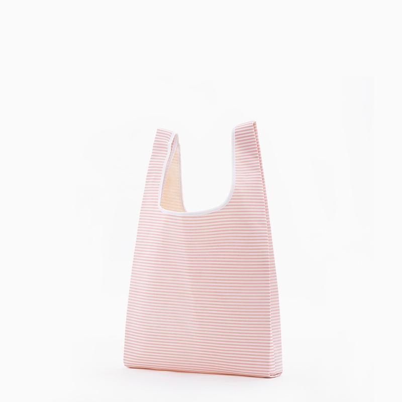 6Elect 1PC Herbruikbare Unisex Bedrukte Eco-vriendelijke Boodschappentas Opvouwbare Boodschappentassen Polyester Eco Boodschappentas Pink Stripe