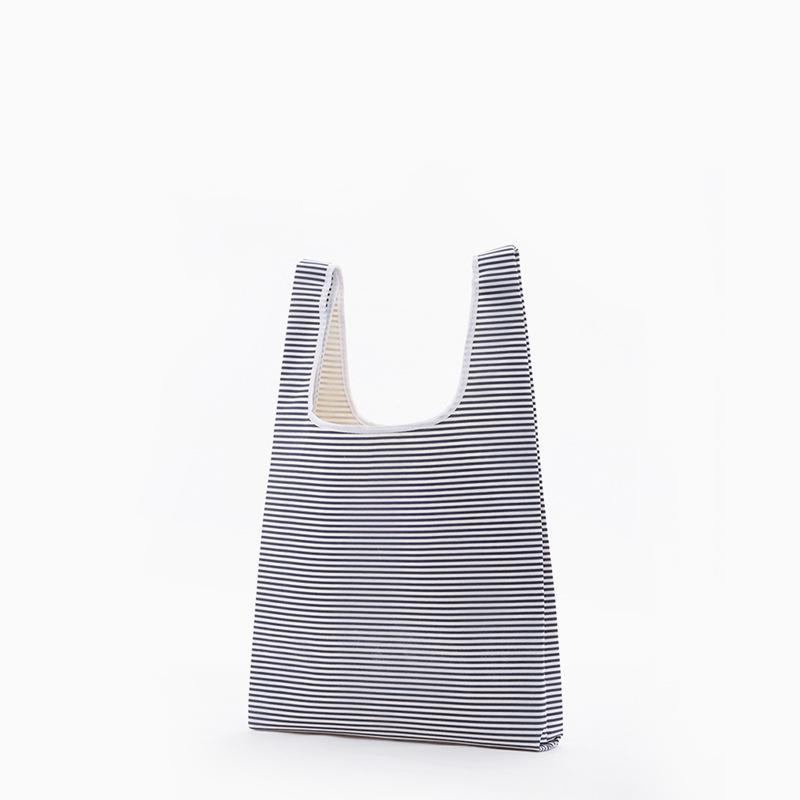 6Elect 1PC Herbruikbare Unisex Bedrukte Eco-vriendelijke Boodschappentas Opvouwbare Boodschappentassen Polyester Eco Boodschappentas Blue stripe