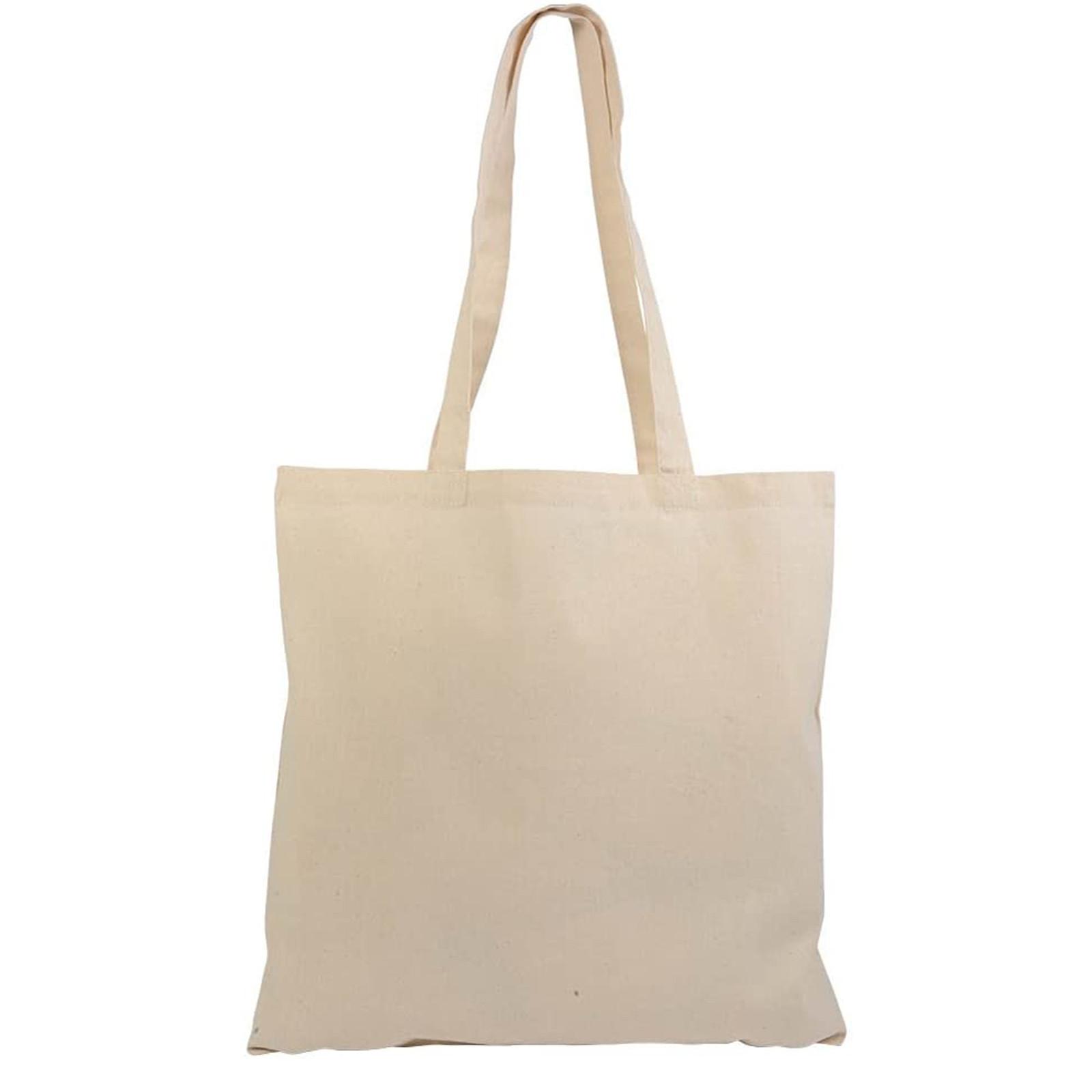 Junzilan PAKKET 10 STUKS NATUURLIJKE KATOENEN SHOPPER TASSEN CM 38x42