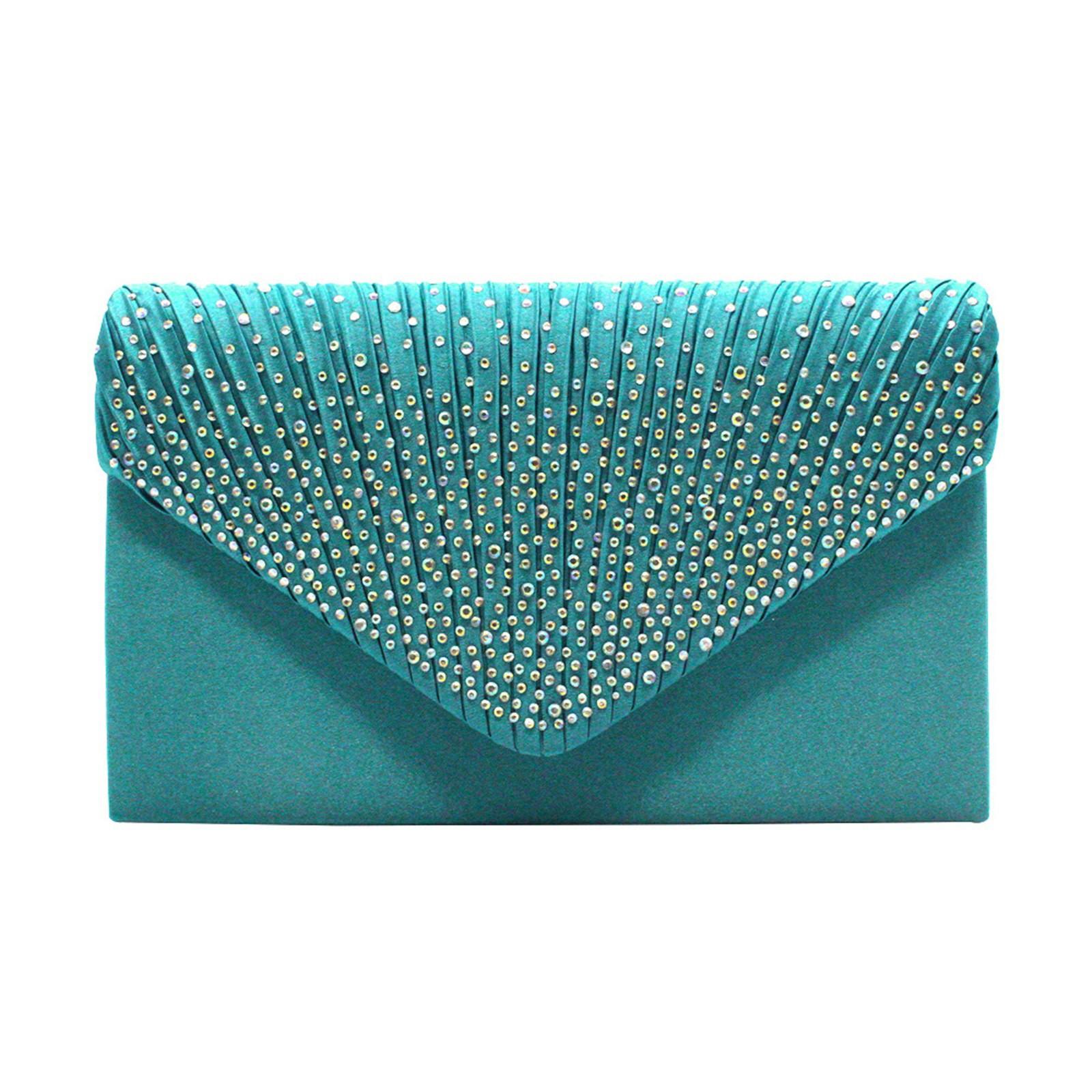Superhero Damesmode elegante zijden riem boor clutch avond prom handtas portemonnee One Size