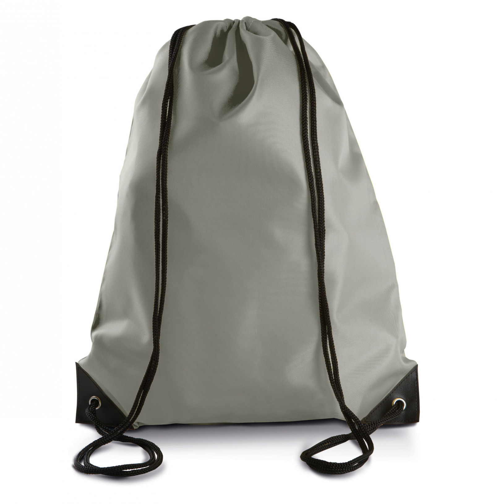 Merkloos 4x stuks sport gymtas/draagtas lichtgrijs met rijgkoord x cm van polyester -