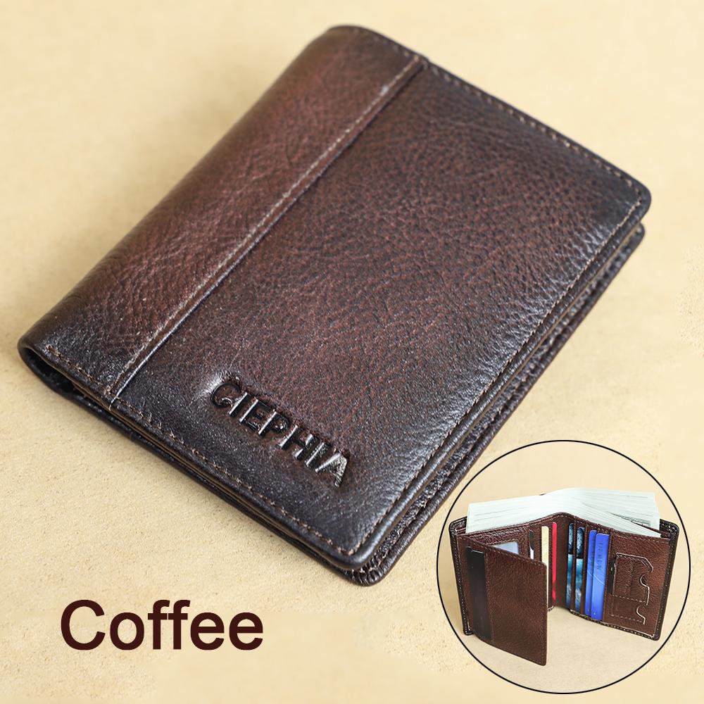 Leather Fashion Bags 1pc heren lederen tweevoudige portemonnee, met ID-venster RFID-blokkerende toplaag koeienhuid portemonnee, multifunctionele creditcardhouder cadeau voor hem