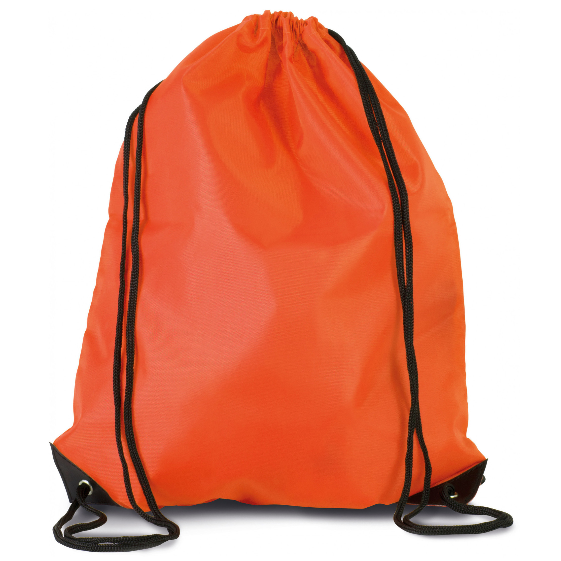 Merkloos 8x stuks sport gymtas/draagtas oranje met rijgkoord x cm van polyester -