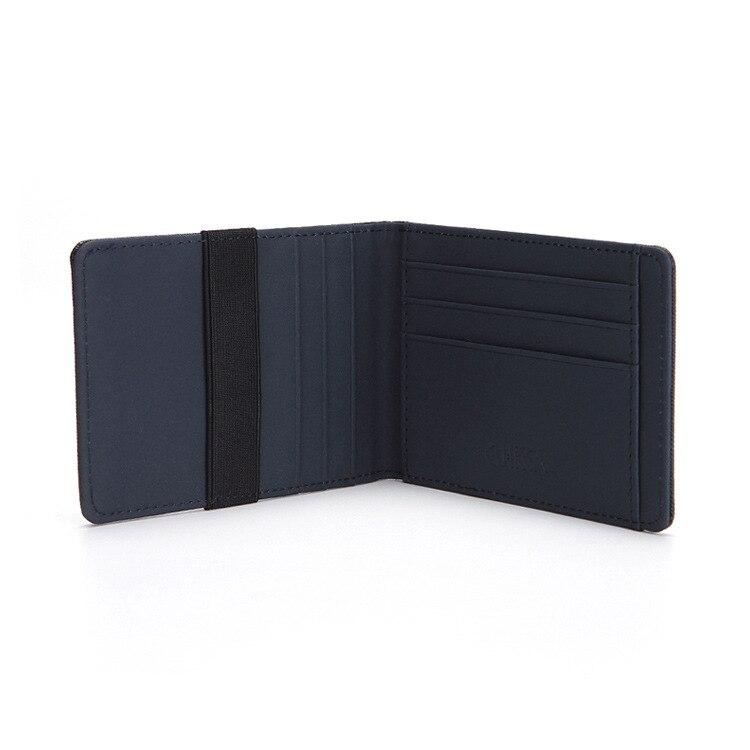 Ably-Bag Heren Korte Portemonnee Pu Leer Creditcardhouder Portemonnee Kaarthouder Slanke Portemonnee Heren Veilige Pu Leer Tas Portemonnees donkerblauwe kleur