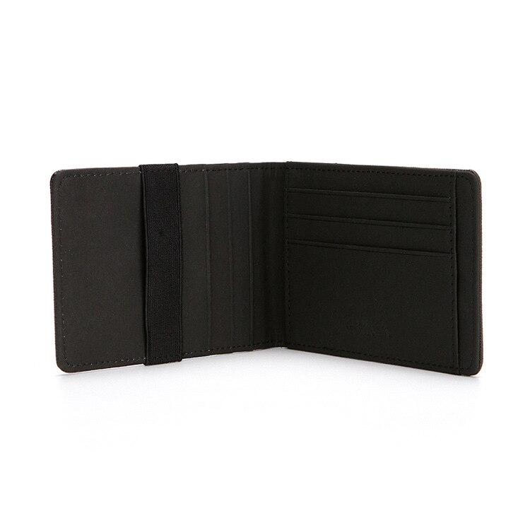 Ably-Bag Heren Korte Portemonnee Pu Leer Creditcardhouder Portemonnee Kaarthouder Slanke Portemonnee Heren Veilige Pu Leer Tas Portemonnees zwart
