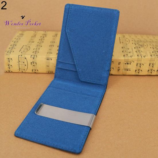 Wonder Pocket Heren geldclip van kunstleer, slanke portemonnee, ID, creditcardhouder, portemonnee