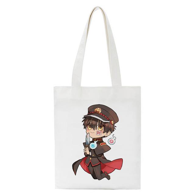 Iaidegou-4 Japanse Anime Toilet Gebonden Hanako Kun Eco Canvas Shopper Bag Manga Tote Bags Harajuku Vrouwen Schoudertas Boodschappentas Handtas 34*42cm