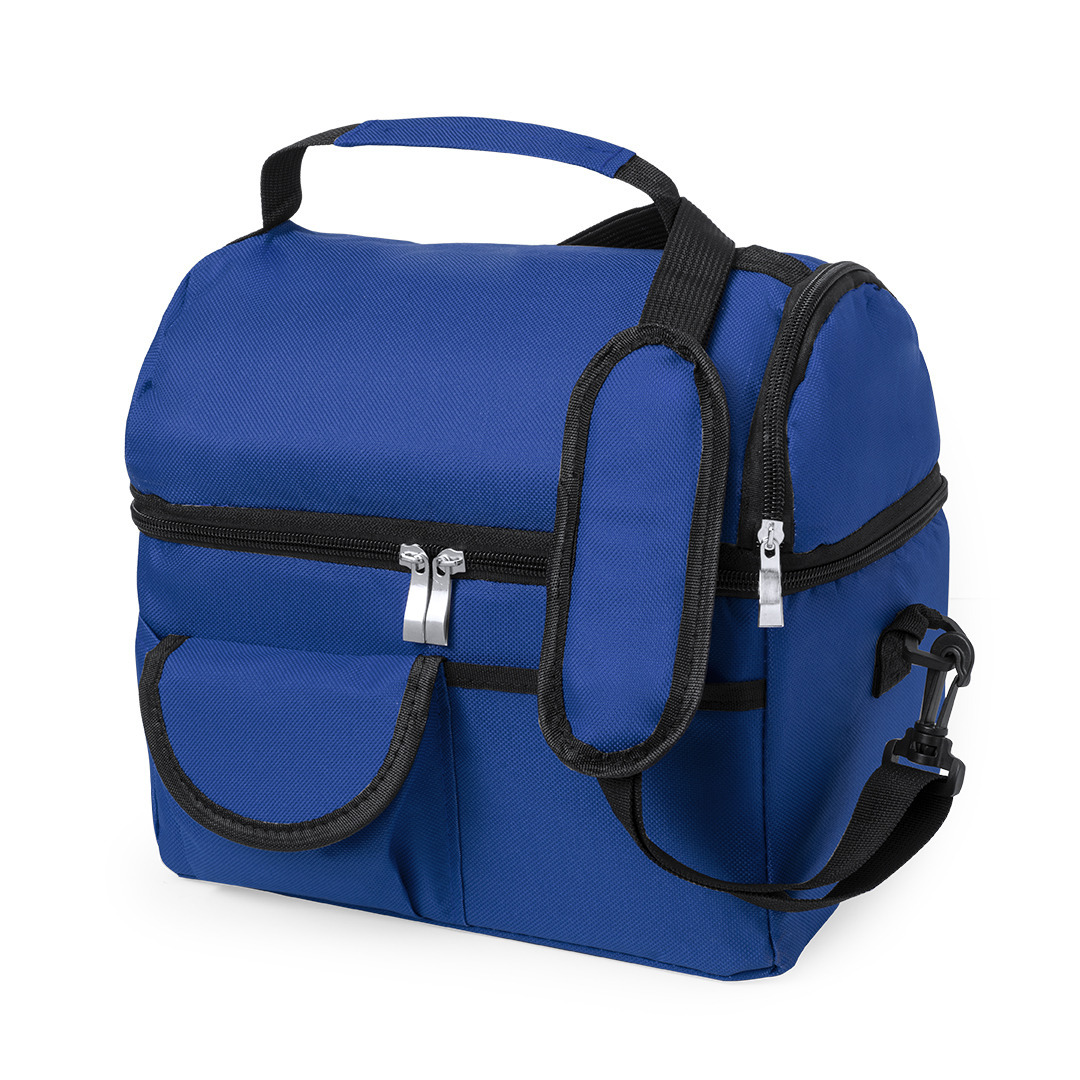 Merkloos Koeltas Bemel - voor lunchpakket of drankjes - 9 liter - 25 x 24 x 15 - Draagband - Blauw -