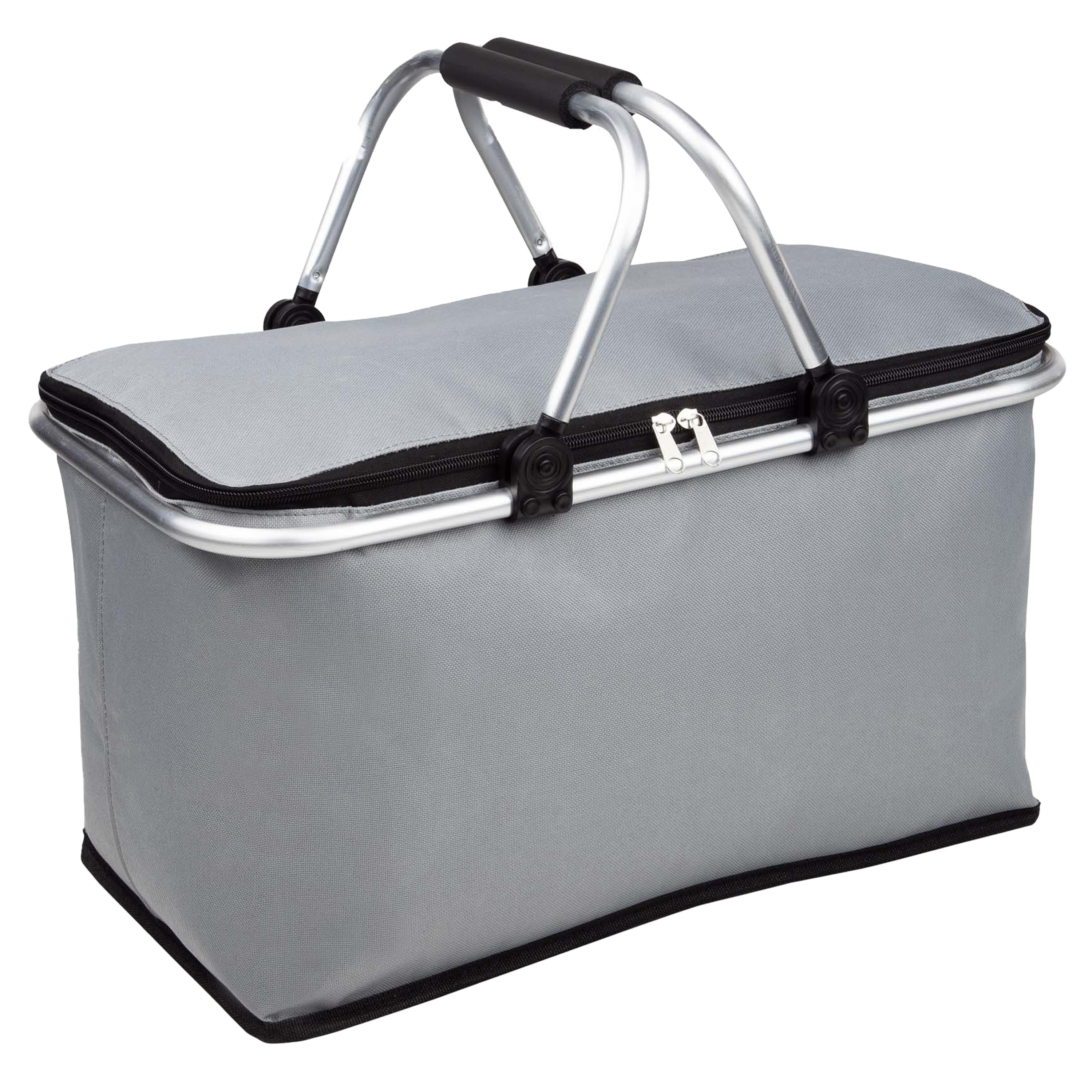 HI Koeltas - grijs - x 28 x 25 cm - boodschappenmand - draagtas -