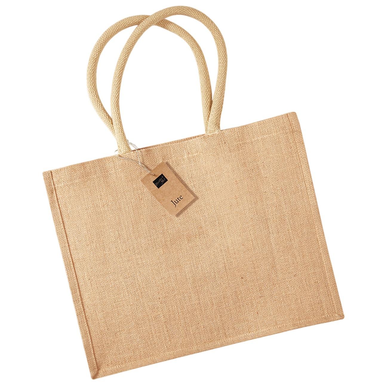 Westford Mill klassieke jute shopper One Size