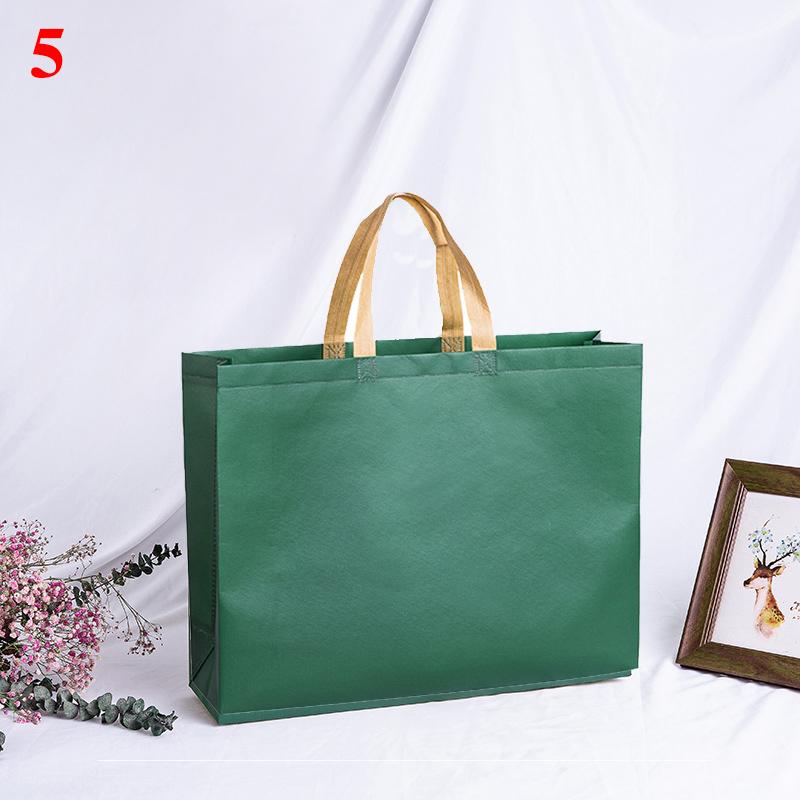 1Ursmart 1PC Herbruikbare stoffen boodschappentas Boodschappentas Waterdichte niet-geweven opvouwbare Eco Tote Grote capaciteit L donkergroene kleur