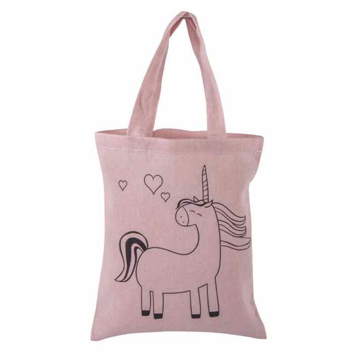 You do it Sac shopping - Rose - Licorne - 20x25 cm - Coton - Enfant - Mixte