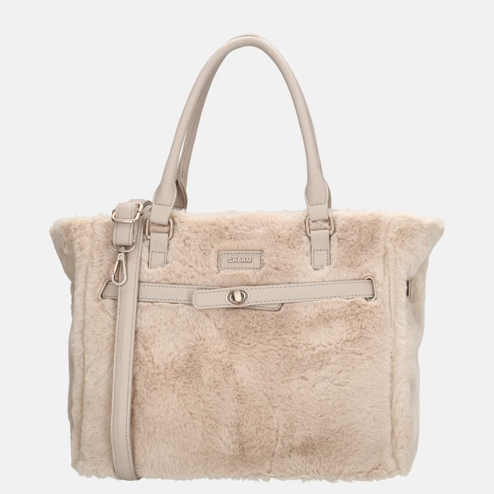 Charm London Alaska handtas faux fur beige