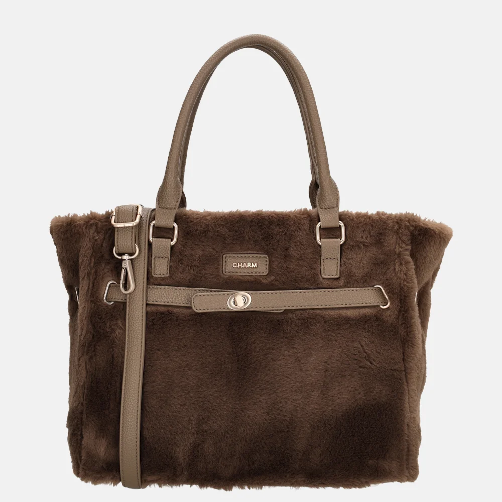 Charm London Alaska handtas faux fur mokka