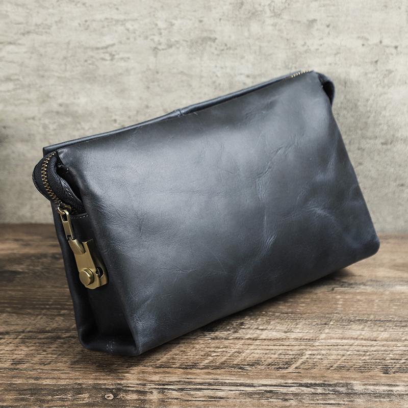 CONTACTS CONTACT'S Heren Clutch Bag Grote Capaciteit Echt Leer Heren Portemonnees Mobiele Telefoon Zak Gecodeerd Slot Ontwerp Zakelijke Lange Portemonnee Voor Mannen blauw