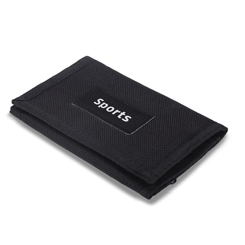 HcanKcan Heren portemonnee kaarthouder zak magische drievoudige kleine geldzak mannelijke munt clutch portemonnee sport casual vrouwen nek portemonnee zwart