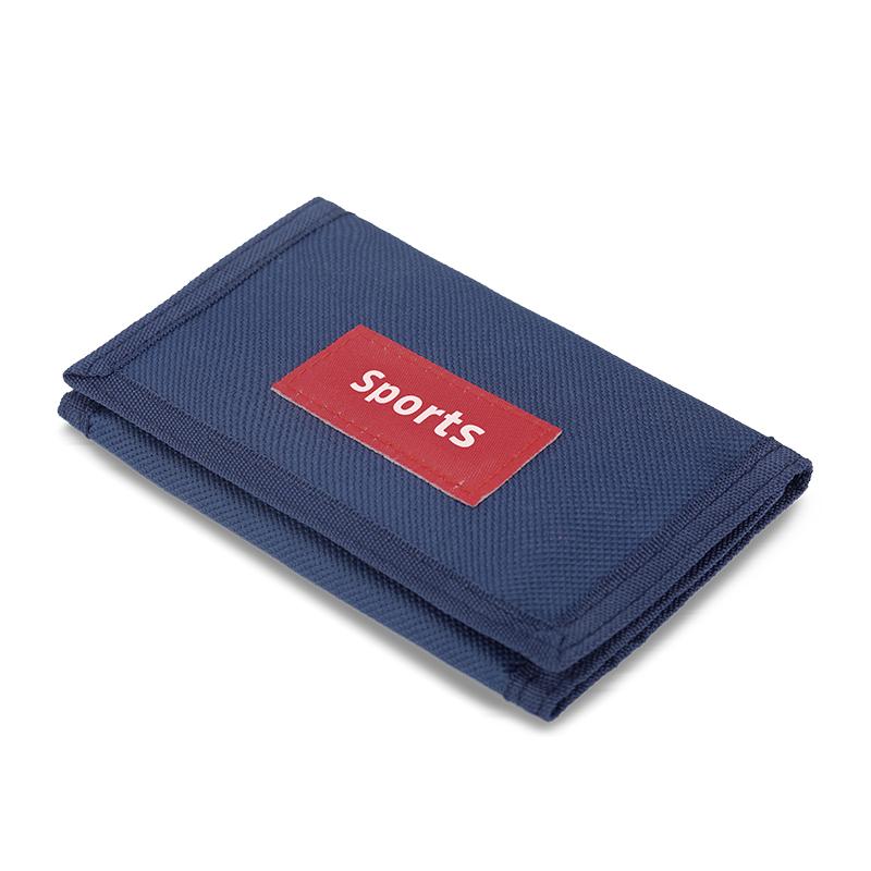HcanKcan Heren portemonnee kaarthouder zak magische drievoudige kleine geldzak mannelijke munt clutch portemonnee sport casual vrouwen nek portemonnee blauw