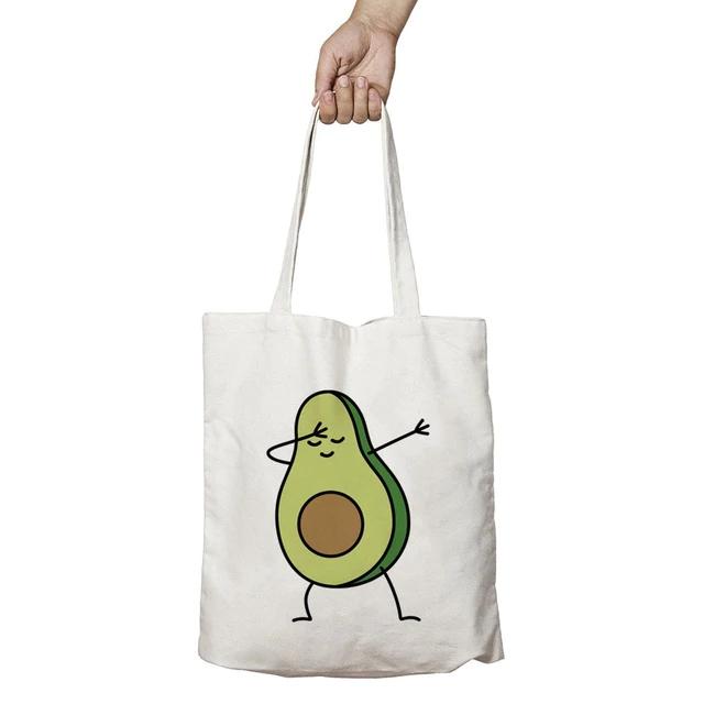 Jiangkao Avocado Print dames canvas schoudertas studenten stoffen tassen Mode herbruikbare Eco Casual Shopping Tote tas