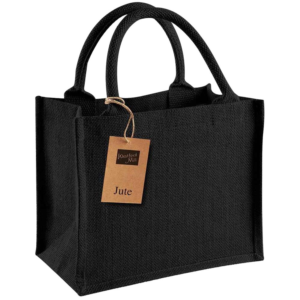 Westford Mill jute mini-geschenktasje One Size zwart