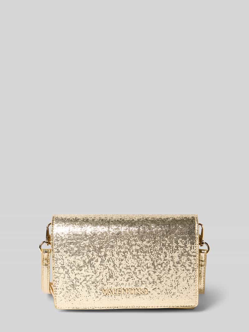 VALENTINO BAGS Glanzende handtas met labelapplicatie, model 'EMBER'