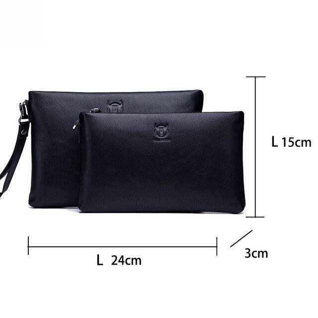 BULLCAPTAIN Merk Heren Portemonnee Clutch Tas Leren Heren Handtas Leren Mode Heren Casual Tas Designer Ipad Handtas Geschikt L zwart