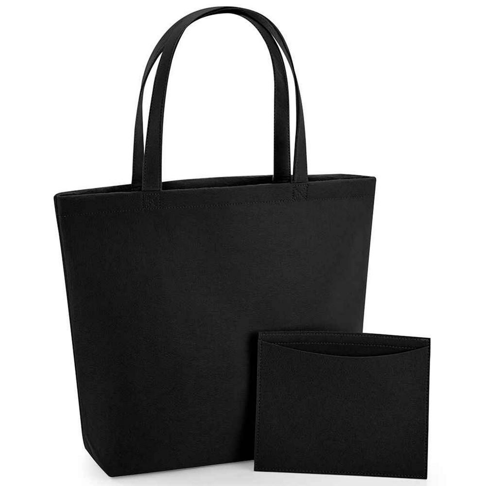 BagBase vilten shopper One Size zwart
