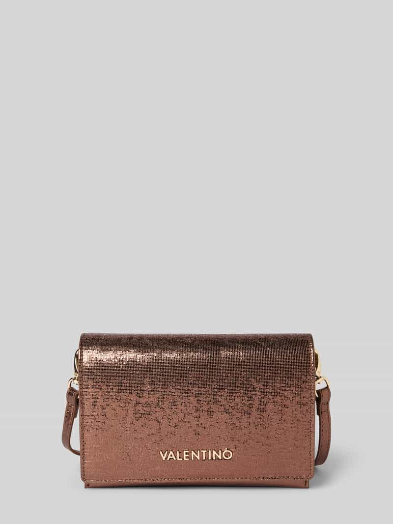 VALENTINO BAGS Glanzende handtas met labelapplicatie, model 'EMBER'