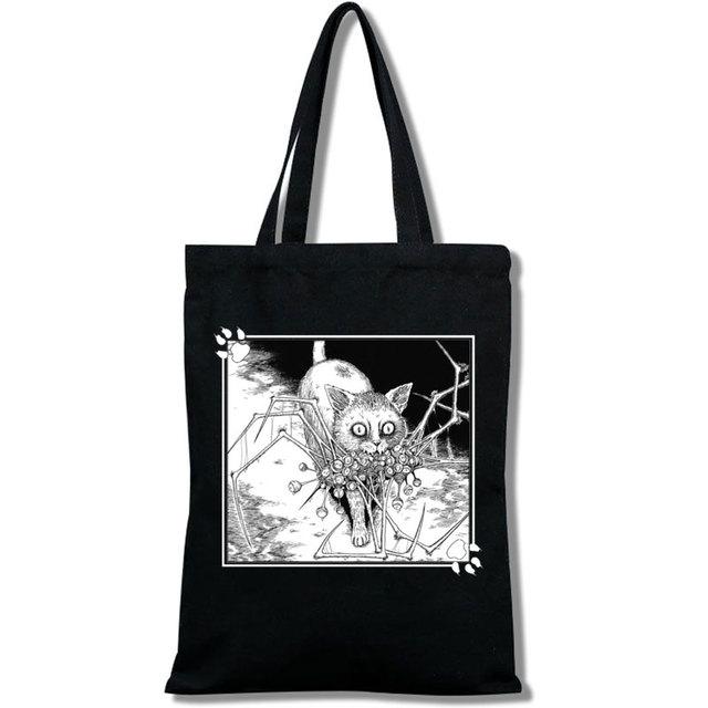 Aidegou27 Japanse manga meisjes boodschappentas Junji Ito Tomie Shintaro Kago print draagtas cartoon hipster print casual mode 24*26cm