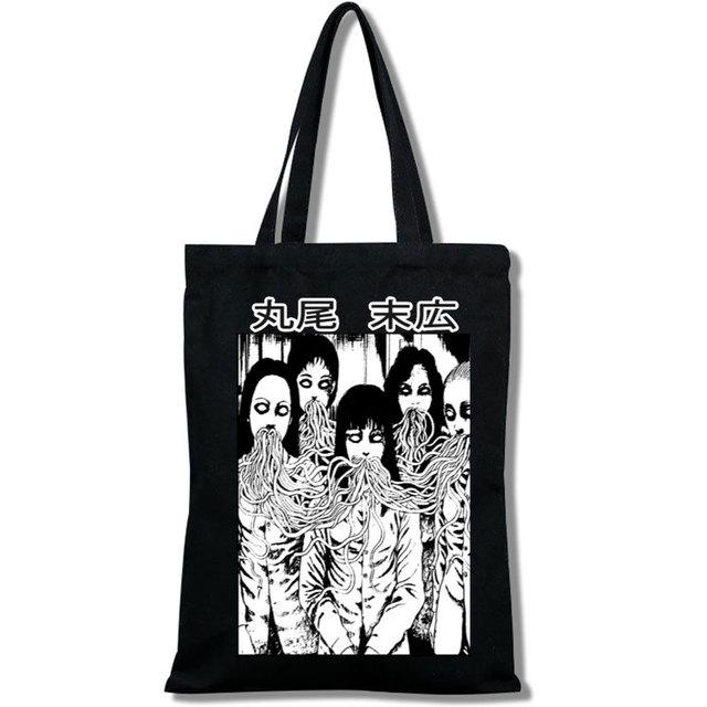 Aidegou27 Japanse manga meisjes boodschappentas Junji Ito Tomie Shintaro Kago print draagtas cartoon hipster print casual mode 29*32cm