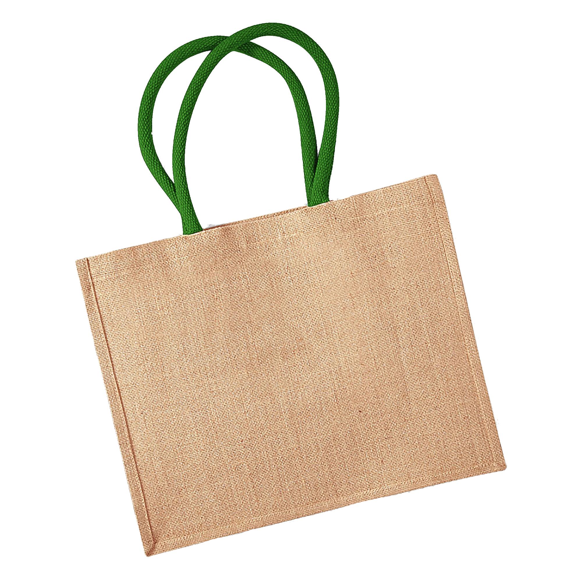 Westford Mill klassieke jute shopper (21 Liter) (Pak van 2) One Size
