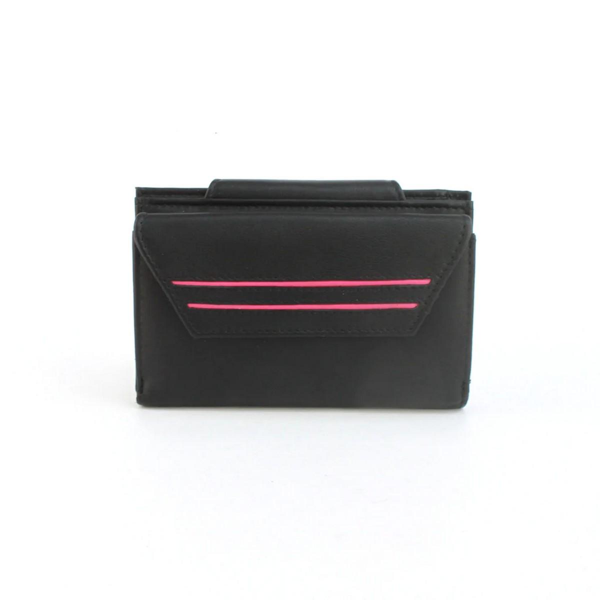 Eastern Counties Leather Eastern Counties leren Kamila leren portemonnee met contrasterende biezen One Size fuchsia/zwart
