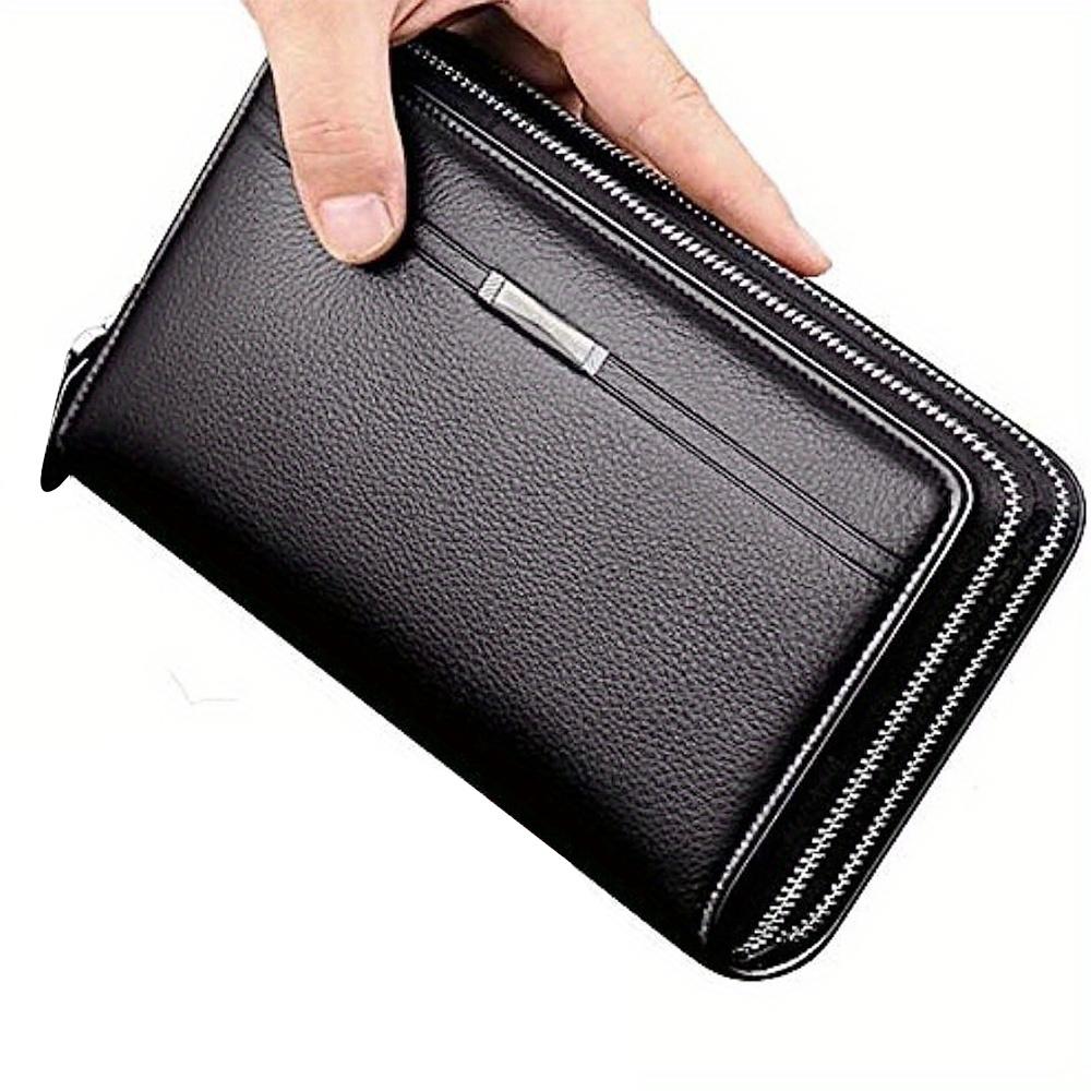 Leather bag Heren portemonnee lange portemonnee leren clutch grote zakelijke handtas telefoonkaarthouder hoesje cadeau voor mannen vader zoon echtgenoot vriend