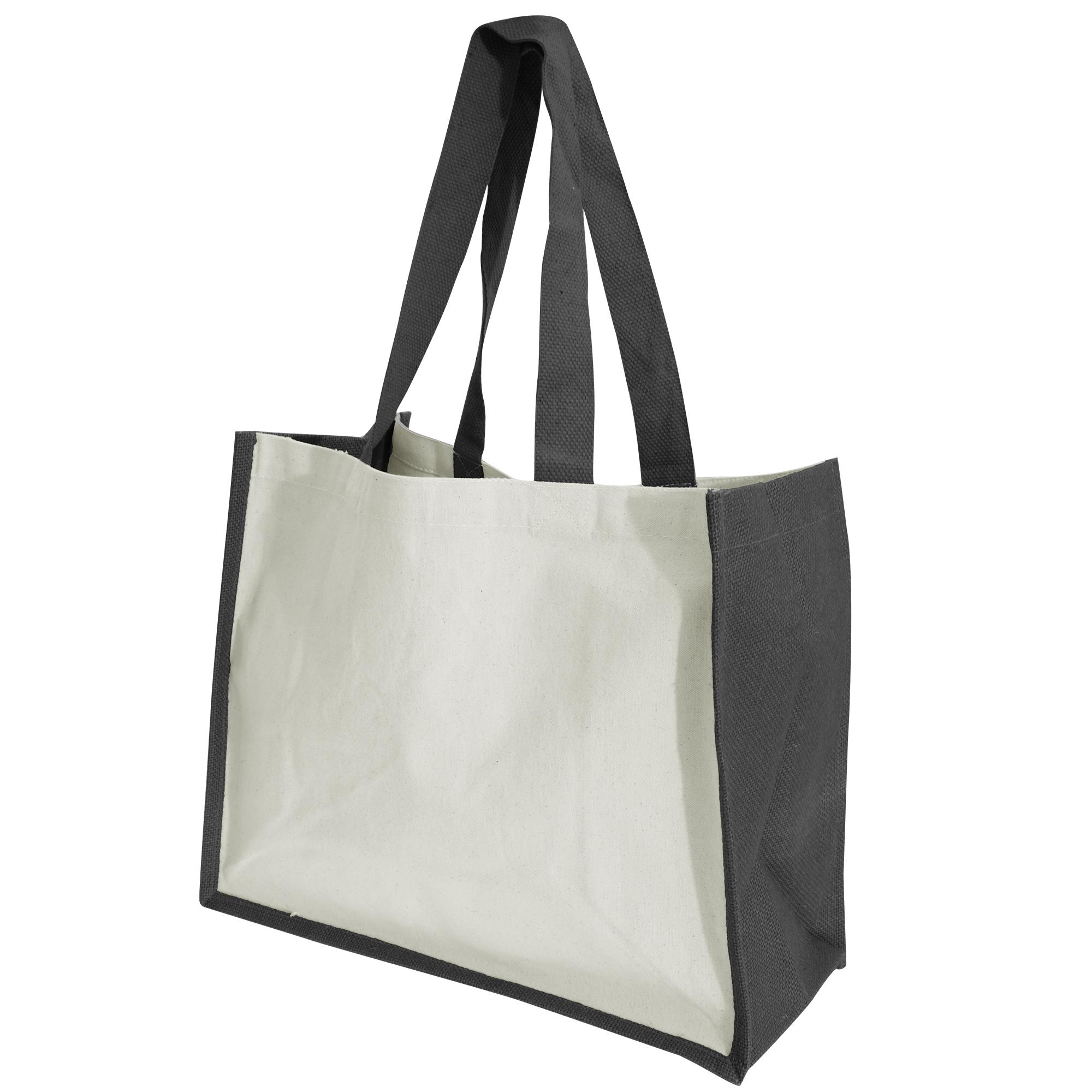 Westford Mill Printers jute boodschappentas voor kinderbedjes (21 liter) One Size zwart