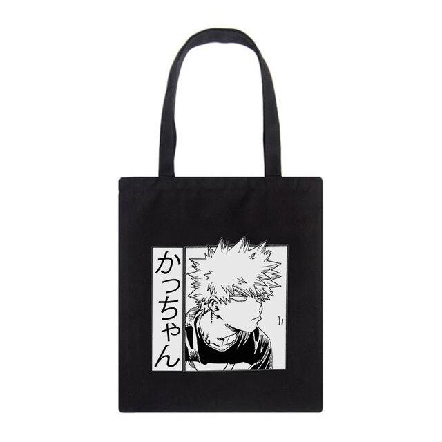Aidegou29 My Hero Academia Japanse Anime Vrouwen Tas Cartoon Letter Print Hip Hop Grote Capaciteit Mode Punk Vintage Schouder Canvas Tassen 31*36cm