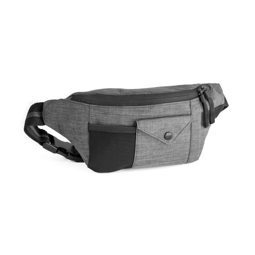 Merkloos Grote heuptas - grijs - verstelbaar - 27 x 12 x 6.5 cm - multifunctionele riemtas - outdoor tas -
