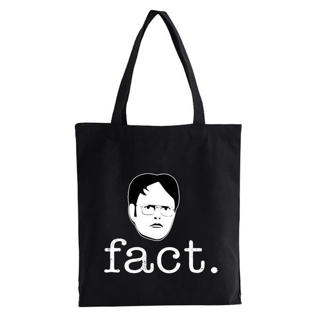 Aidegou17 The Office Dwight Schrute The Office Tv Show Heren Retro canvas tas Casual Dames Shopper tas Grote capaciteit Schoudertas 24*26cm