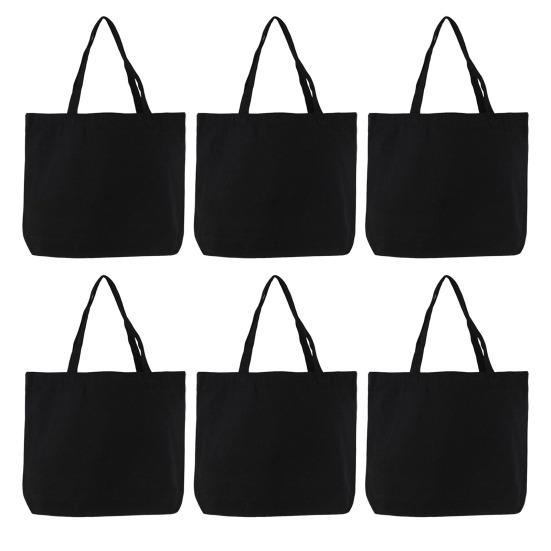 HOMEKA 36956 stuks Canvas tas Grote capaciteit Maximale draagkracht Herbruikbaar DIY-schilderoppervlak Zware boodschappentas 6pcs